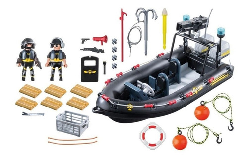 Imagem 2 de 2 de Playmobil City Action Unidade Tática Com Bote 9362 Sunny