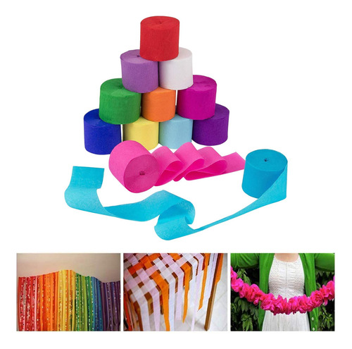 12 De Papel Crepé Para Decoración De Bricolaje De