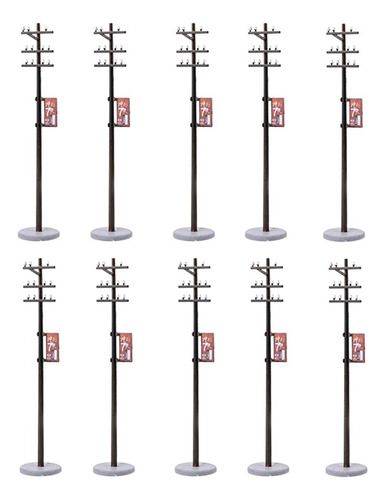 10 Set 187 Poste De Línea Eléctrica Para Trenes 9.3cm