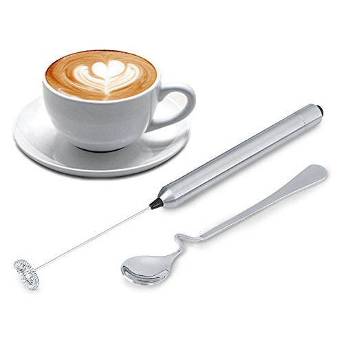 Electric Milk Frother Wand Foam Maker Mini Stirrer Stai...