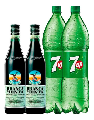 Combo Previa - 2 Fernet Branca Menta 750ml + 2 7up 1.5lt