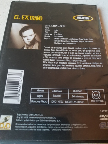 Dvd,el Extraño,1946,orson Welles (Usado)