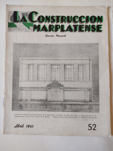 Revista Construcciones Marplatense Con Fotos Casa Año 1941
