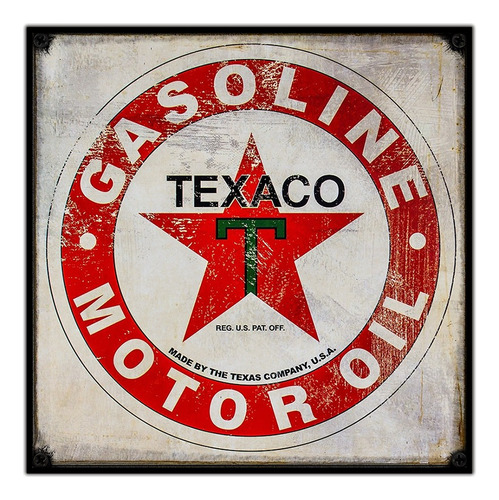 #358 - Cuadro Vintage 30 X 30 - Texaco Garage Auto No Chapa