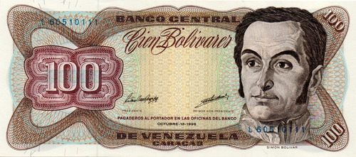 Billete 100 Bolívares 13 De Octubre 1998 Serial L8