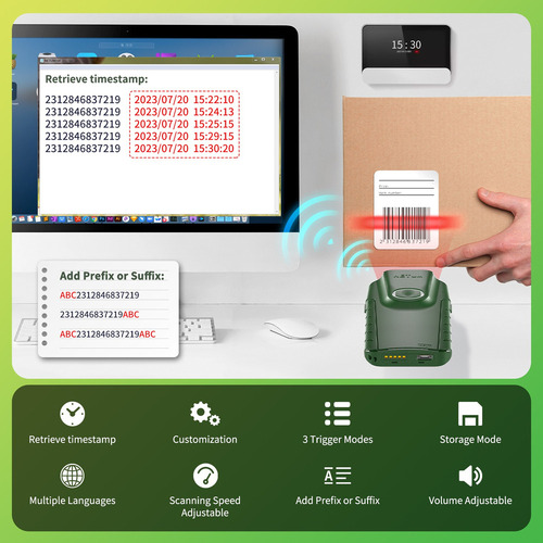 Scanner De Código De Barras Netum Bluetooth Ccd Para Sistema
