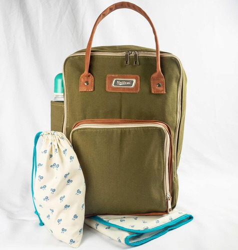 Imagen 2 de 6 de Mochila, Bolso Maternal Combinada+cambiador+ Bolsita De Bebe