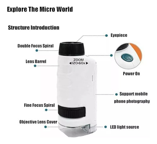 Mini Microscopio Infantil Juguete Educativo De Bolsillo