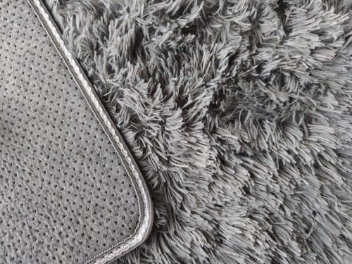 Costado De Cama Bengali Suave 50x90 Cm Suave Pelo Largo 3 Cm Color Gris