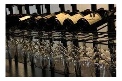 Portacopas Copero Estante Copas Cava Cantina Rack Copas Bar Negro