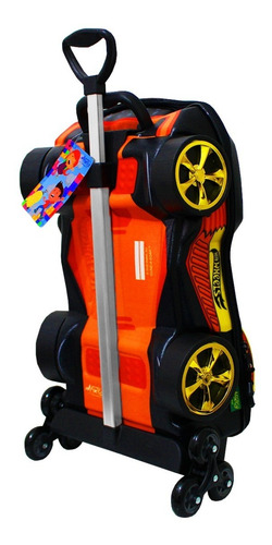 Imagem 5 de 10 de Mochilete Escolar Hotwheels Dune Dourado Maxtoy Alto-relevo