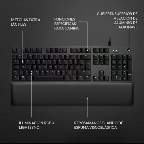 Teclado Logitech G513 Carbon Gaming Qwerty Gx Brown Tactile