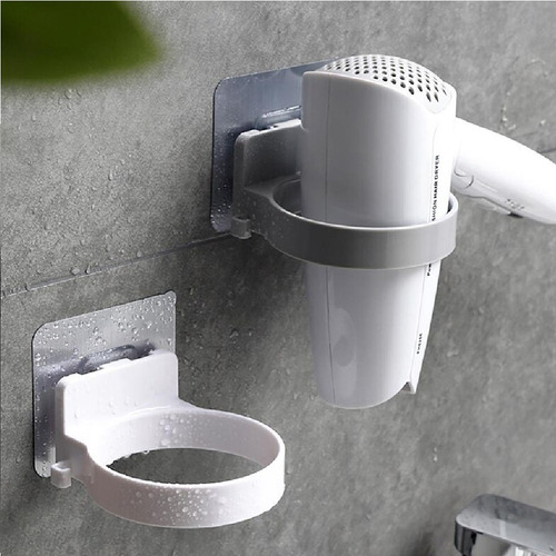 Imagem 3 de 7 de Suporte Organizador Secador De Cabelo Adesivo P/ Parede