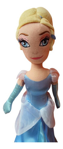 Pelúcia Boneca Princesa Cinderela Azul 50cm Long Jump