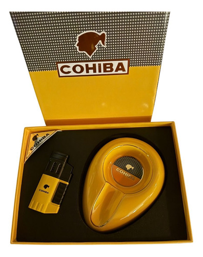 Humnidores De Habanos, Cenicero Y Cortapuros Cohiba Amarillo