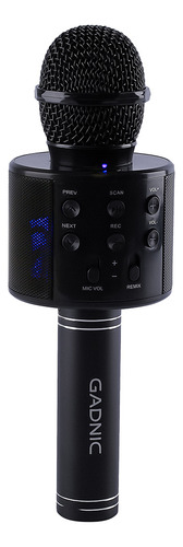 Kit x2 Micrófonos Gadnic Km-01 Karaoke Inalámbrico Bluetooth Con Efectos De Voz Negro