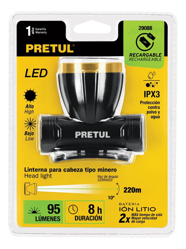 Linterna De Minero Recargable 95 Lm Pretul 29088