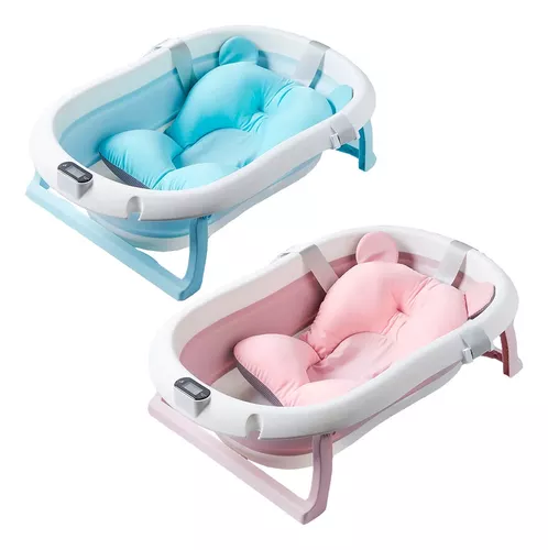 Bañera Tina De Baño Con Termómetro De Agua Para Bebe Plegable