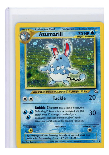 Cartas Pokemon Azumarill 2/111 Holo Neo Genesis