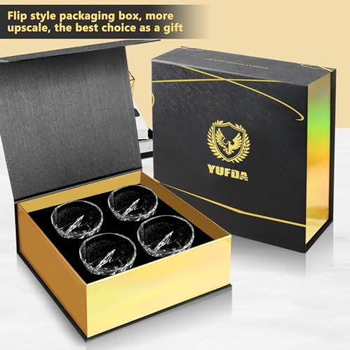 Juego De 4 Vasos De Whisky, Vasos De Whisky Cuadrados Yufda