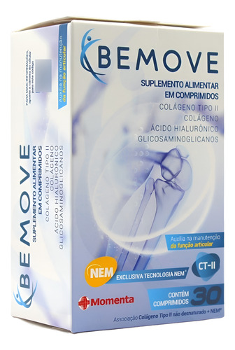 Bemove Colágeno Tipo 2 + Ácido Hialurônico 30 Comprimidos Sa