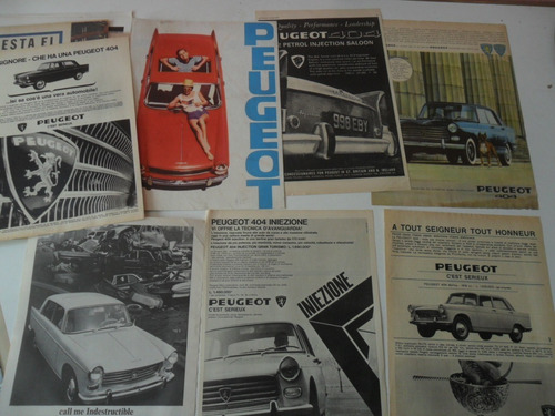  Lote 24 Publicidades Revista Peugeot 404 Antiguo No Folleto