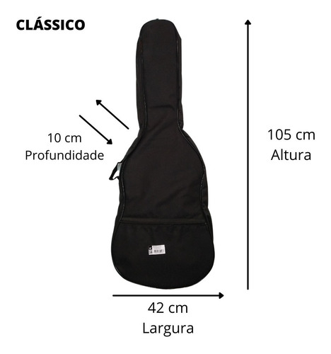 Imagem 2 de 4 de Capa Para Violão Clássico Bag Luxo Acolchoada