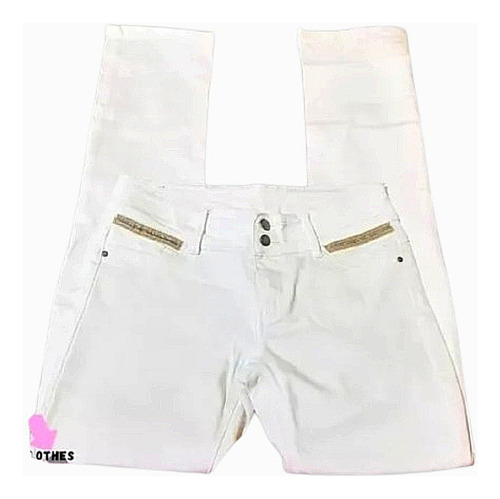 Jeans Mujer Tiro Medio Estiloso, Talla 38 Ash.