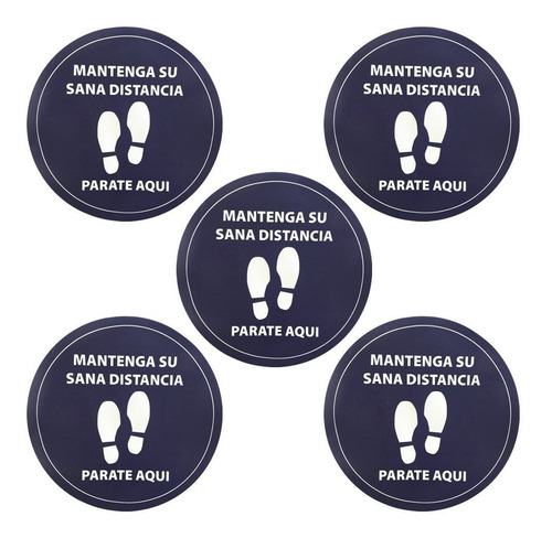 5 Pack Sticker Para Piso Sana Distancia