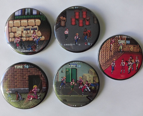 5 Pines Prendedores Double Dragon Videojuego Arcade Años 80