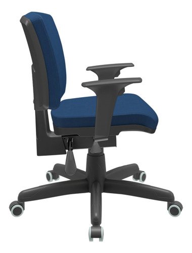 Kit 04 Cadeiras Girat Ergonômica Pto Bx Flexi Poliéster Azul