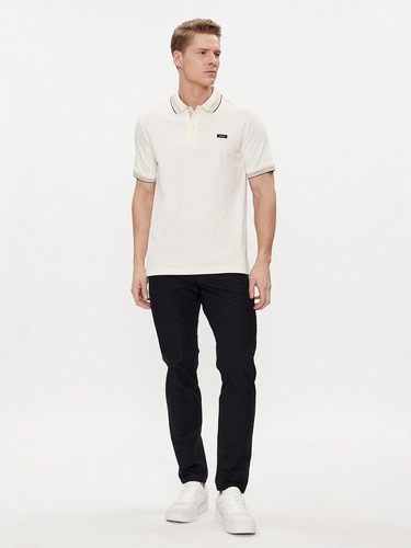 Polo Stretch Multi Tipping Blanco Calvin Klein