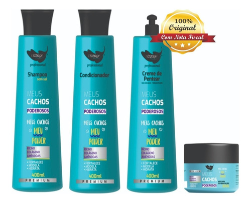 Kit Vizzage Premium Meus Cachos - Sh-cond-cr Pentear-máscara