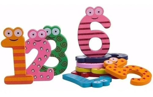 Números Con Imán Madera Montessori 20 Unidades Cubeta Toys