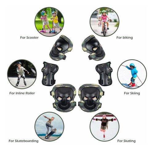 1 Equipo De Protecciones Kit For Patinar Patinaje Niños