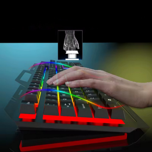 Teclado Gamer Semimecânico Rgb Led Retroiluminado Computador
