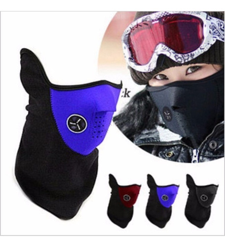 Mascaras De Neopreno Ciclista Moto Deporte Frio Solo Azul