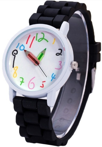 Reloj Pulsera De Silicona Diseño Juvenil De Lapiz Oferta X 5