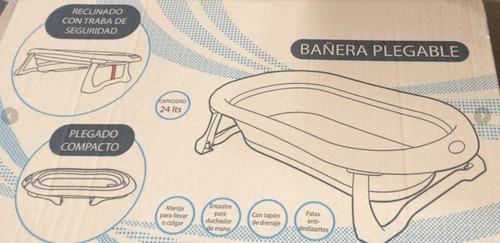 Imagen 9 de 10 de Bañera Para Bebe Love Plegable Con Patas Manijas Y Tapón