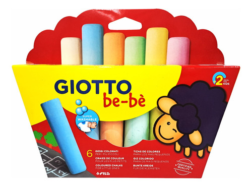 Tiza Giotto Bebe Jumbo Por 6 Colores