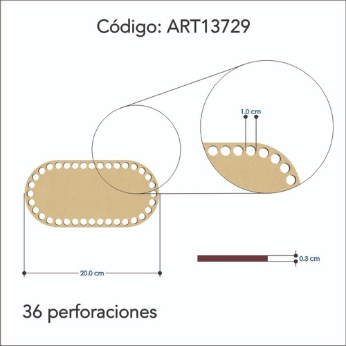 12pzs Bases 10cm Mdf Natural Trapillo Crochet Tejer Art13700