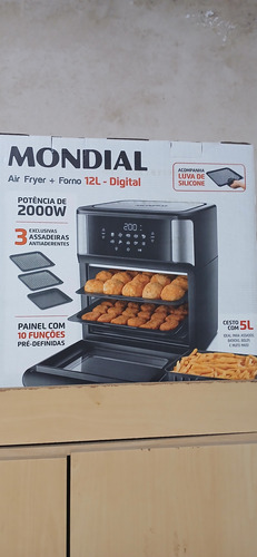 Air Fryer 12 Litros Digital Mondial Pouco Uso Preto (Usado)