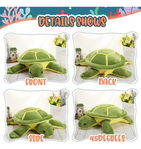 S A Almohada De Felpa Tortuga Verde, Almohada Tortuga