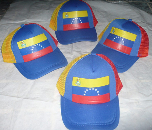 Gorras Tricolor Venezuela Malla Acrílica 8 Estrellas Adultos