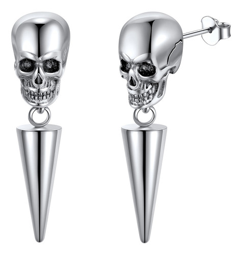 Aretes De Cráneo Gótico De Halloween Y Navidad Para Hombre