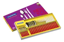 Comprar Juego De Cubiertos Tramontina New Kolor X24 Piezas Color Rojo