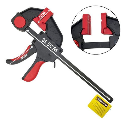 Kit 10 Grampo Sargento De Aperto Rápido 6 Polegadas 31,5cm