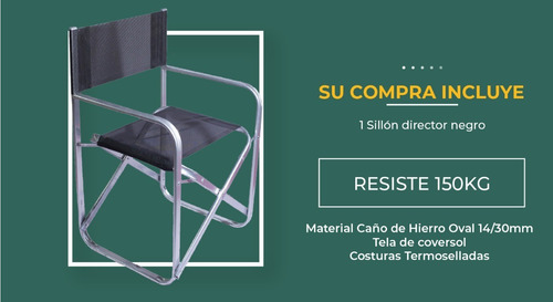 Imagen 3 de 8 de Sillon Director Posta Hierro 14/30 Reforzado Plegable 150 Kg