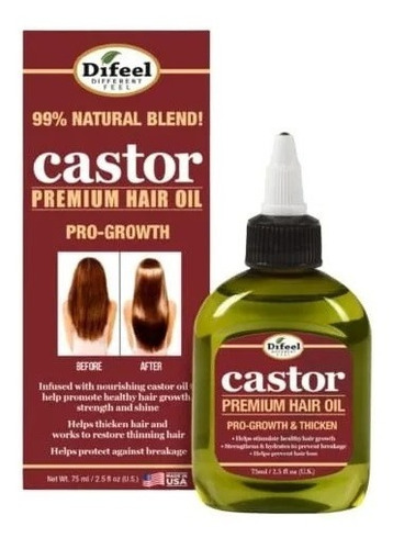 Aceite De Ricino Castor Crecimiento Cabello Difeel