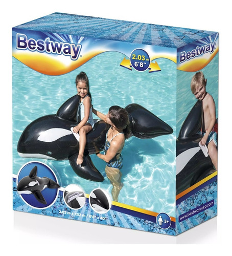 Imagen 4 de 6 de Ballena Orca Flotador Grande Inflable Bestway 41009